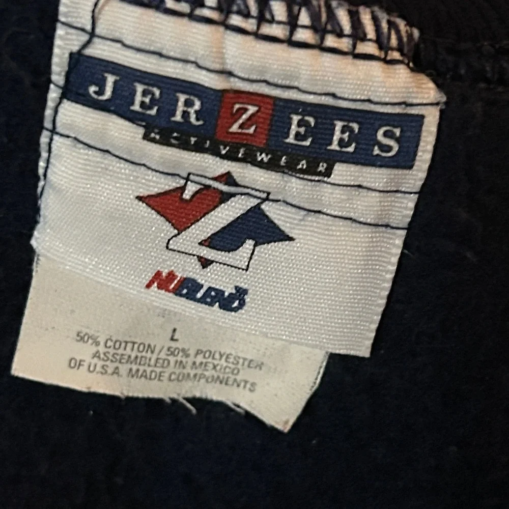 Vintage Sweatshirt Womens Large Blue‎ Jacket Up cycle Jnco Denim DIY Made In USA